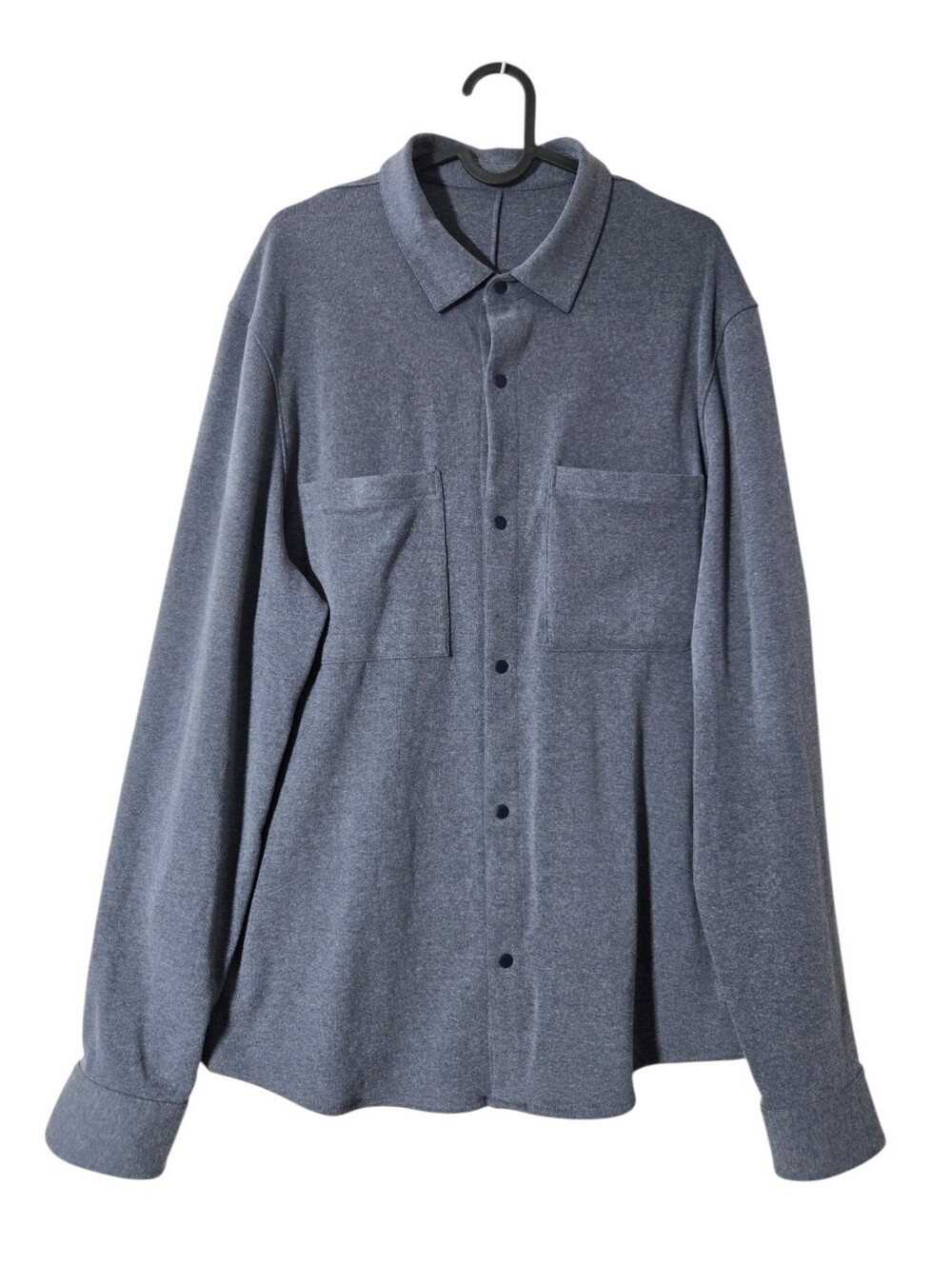Lululemon New Venture Long Sleeve Shirt Pockets Blue Tech Knit Stretch Mens L
